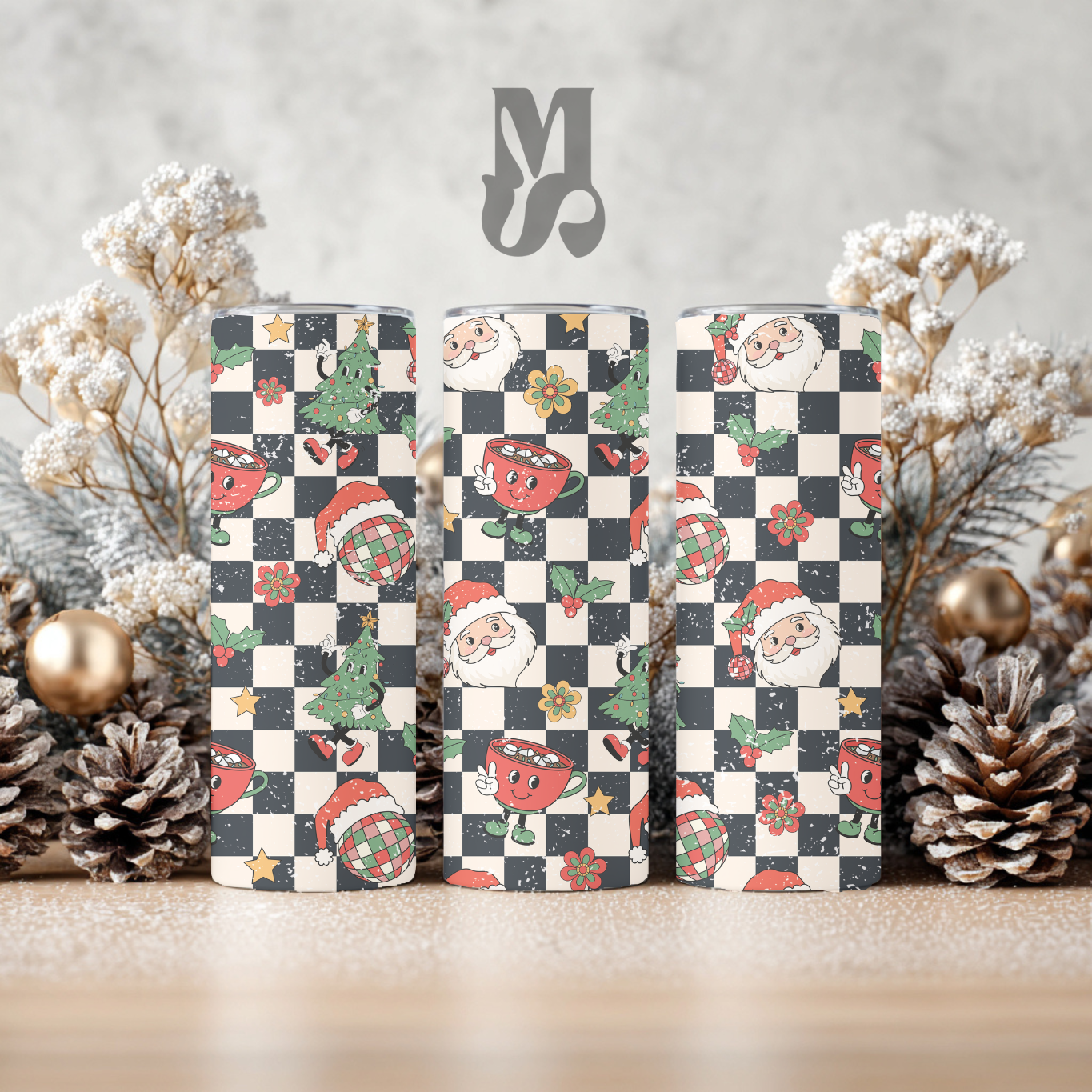 Tumbler 20 oz - Retro Christmas