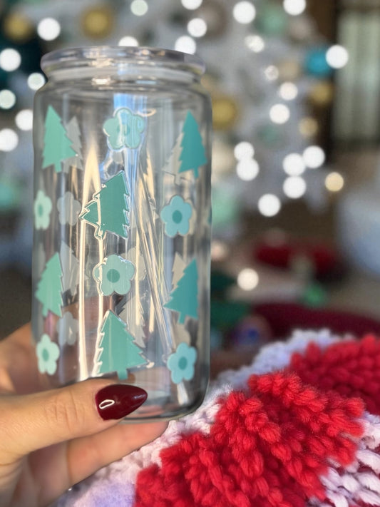 Modèle 16 oz - Sapins turquoises