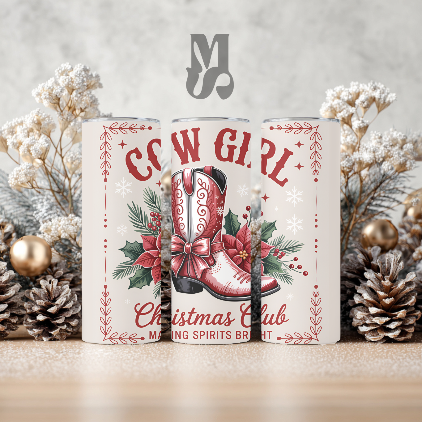 Tumbler 20 oz - Cowgirl Christmas