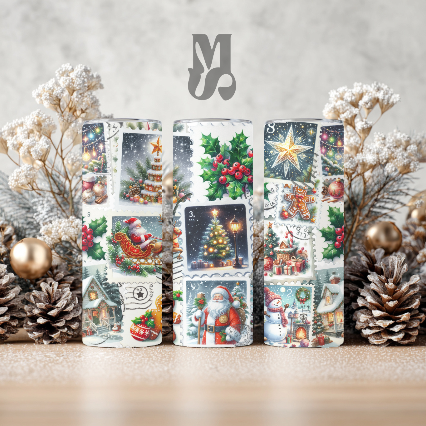 Tumbler 20 oz - Timbre de Noël