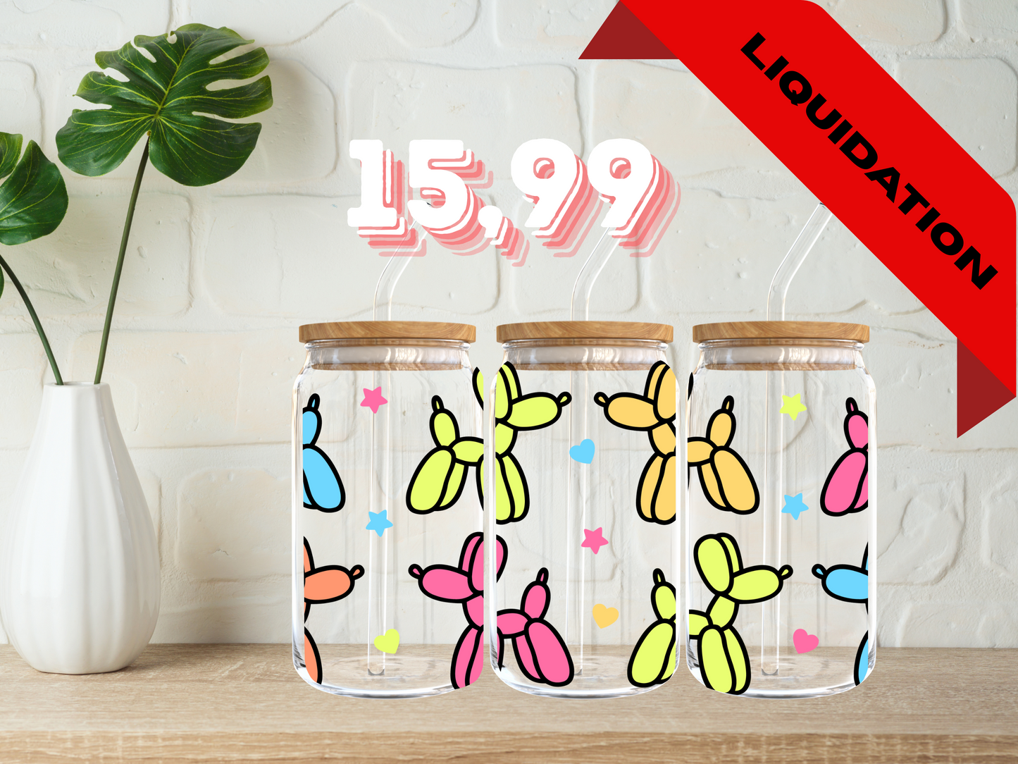 Modèle 16 oz - Chiens ballons