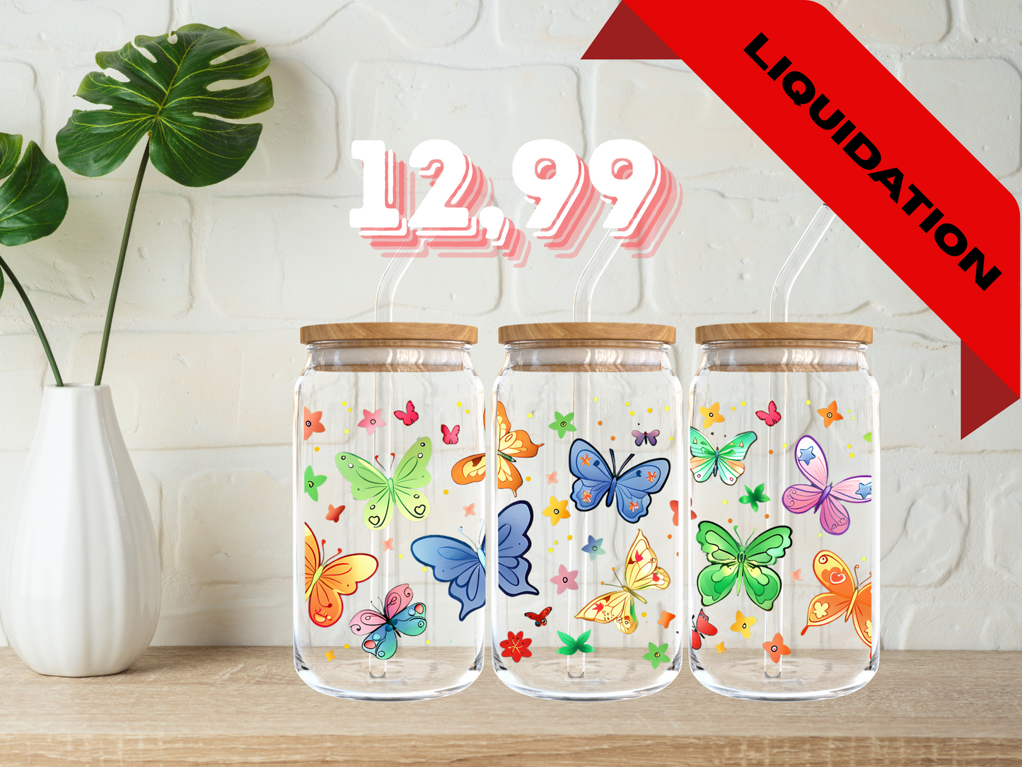 Modèle 16 oz - Papillons colorés