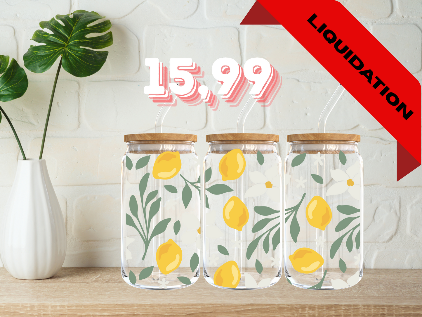 Modèle 16 oz - Citrons feuilles