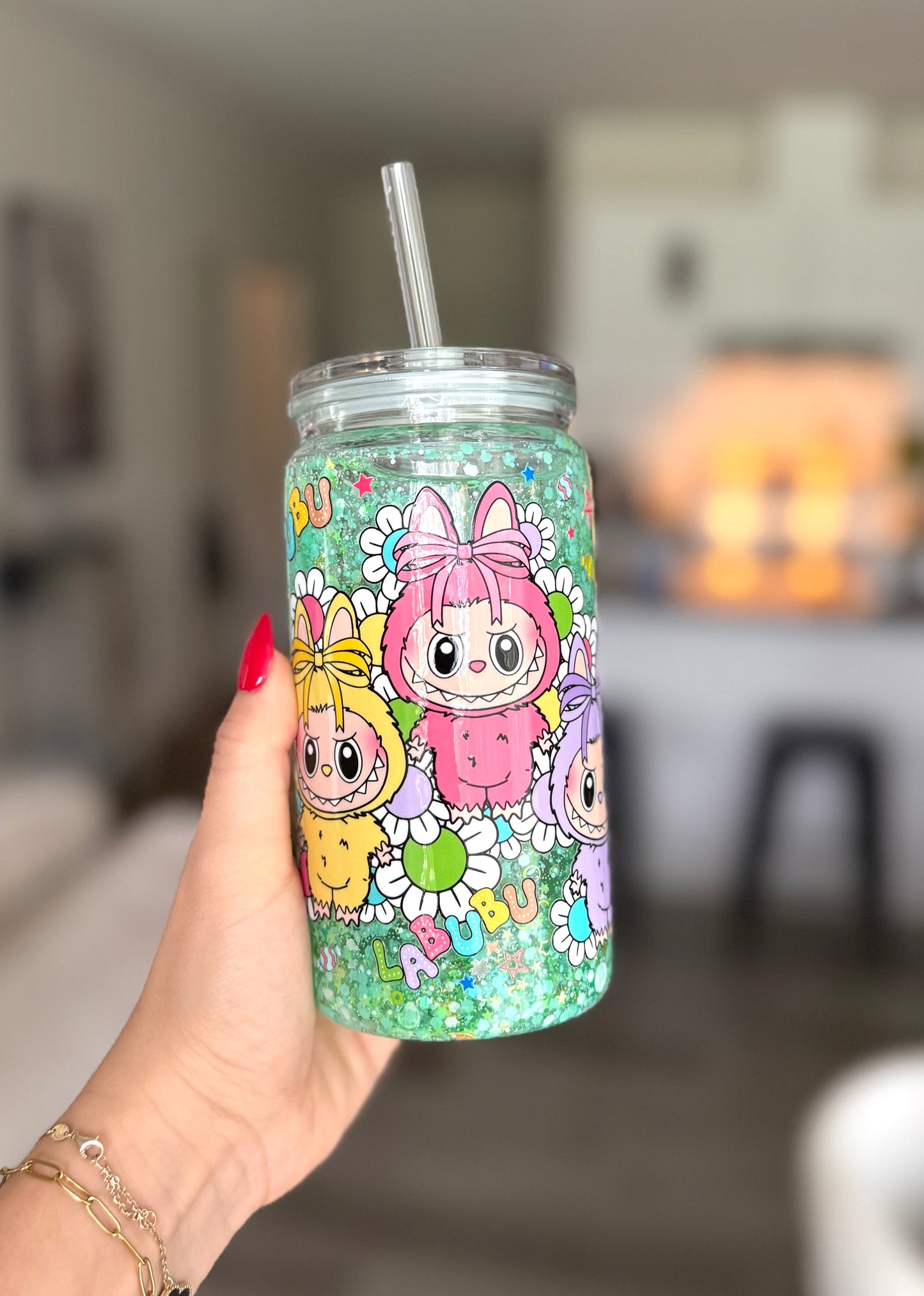 Verre magique 16 oz en plastique - Labubu 2