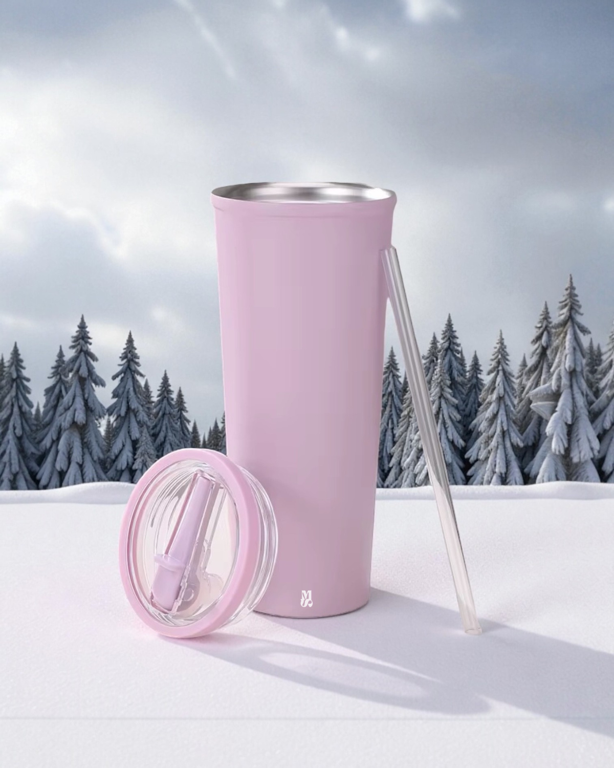 Gourde isolée 22 oz - Acier inoxydable avec Paille Pliable