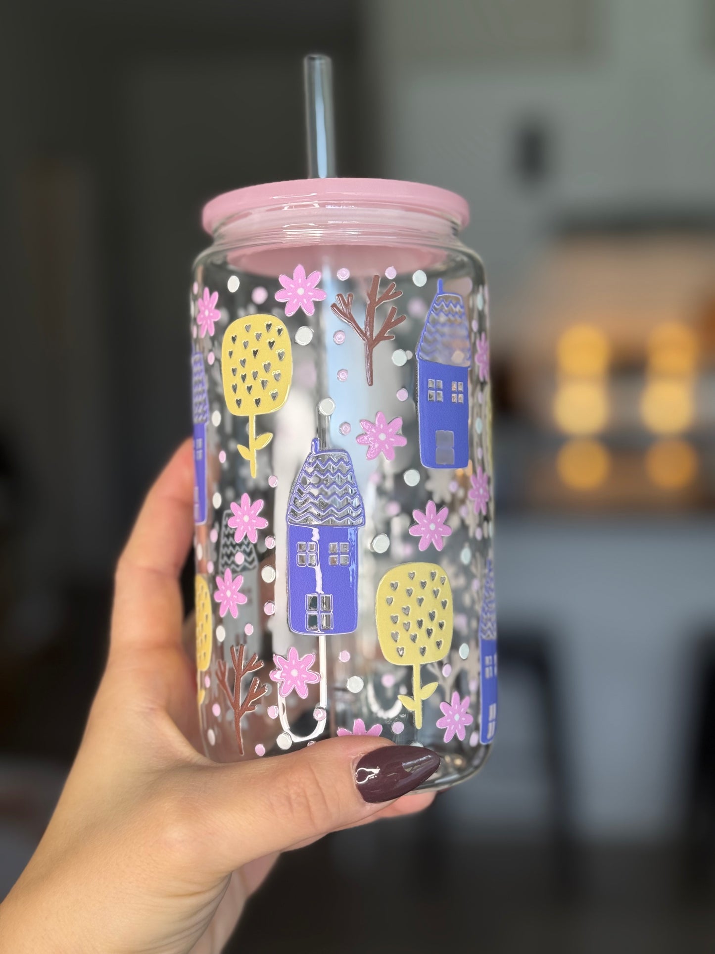 Modèle 16 oz - Petites maisons pastels