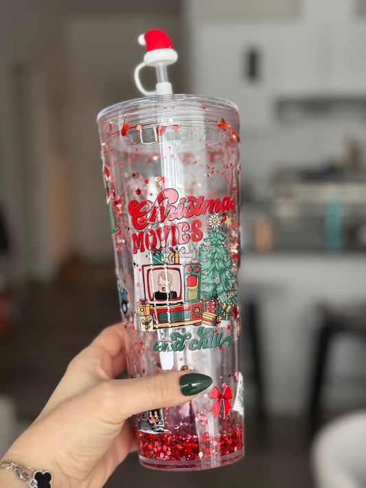 Verre magique 24 oz en plastique - Christmas Movies