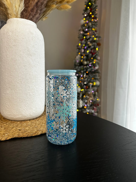 Modèle 16 oz - Flocons bleus