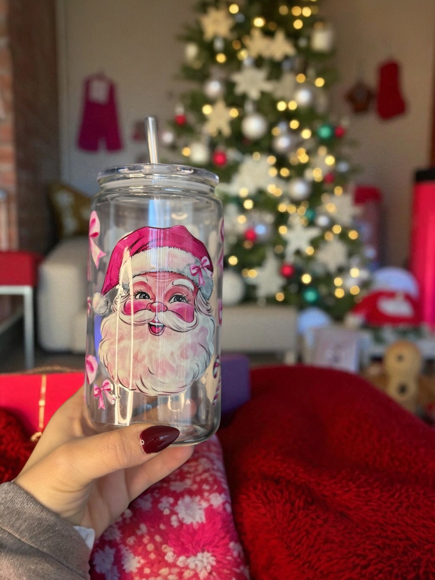 Modèle 16 oz - Vintage Pink Santa