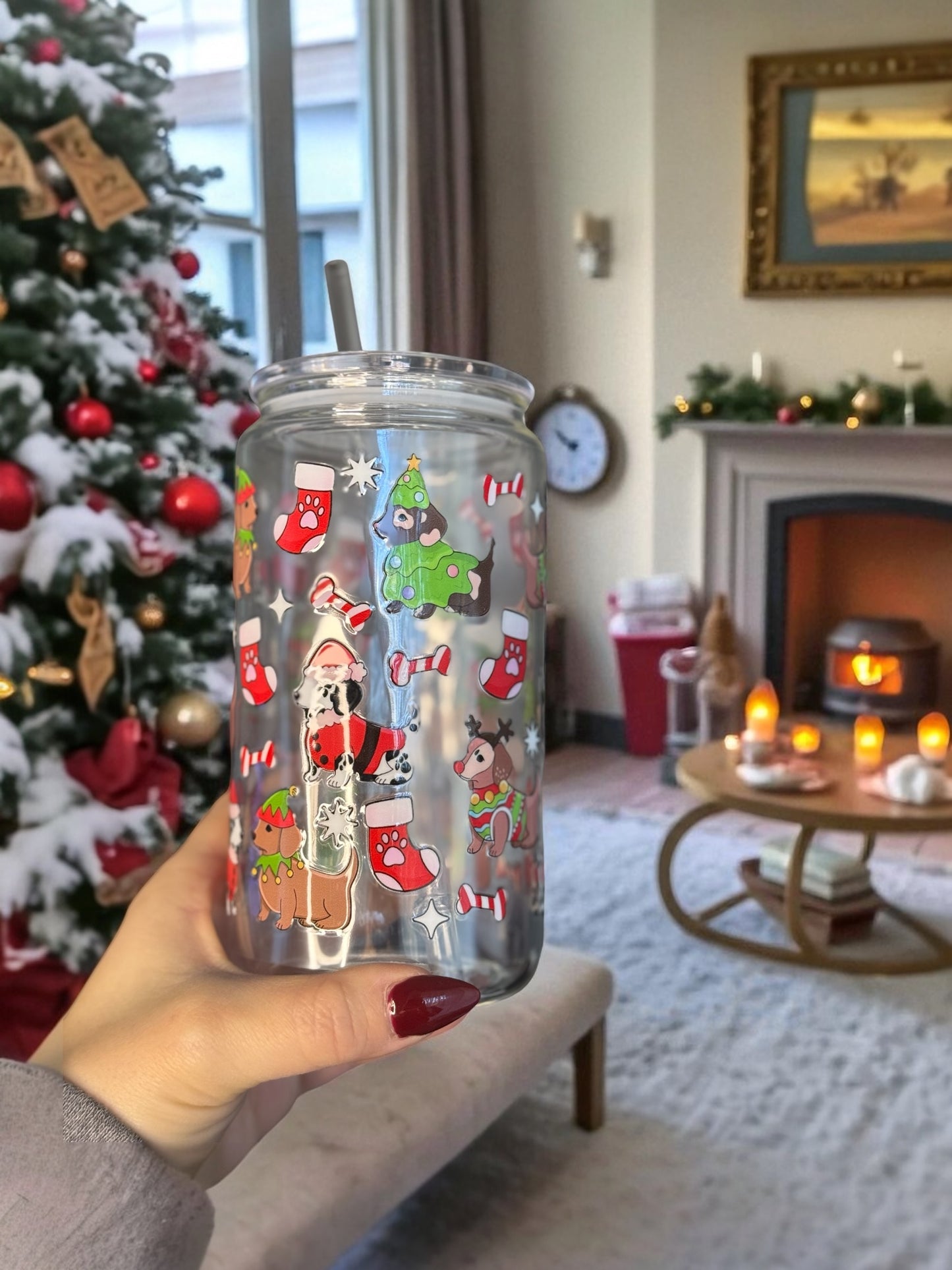 Modèle 16 oz - Cute Christmas Dog